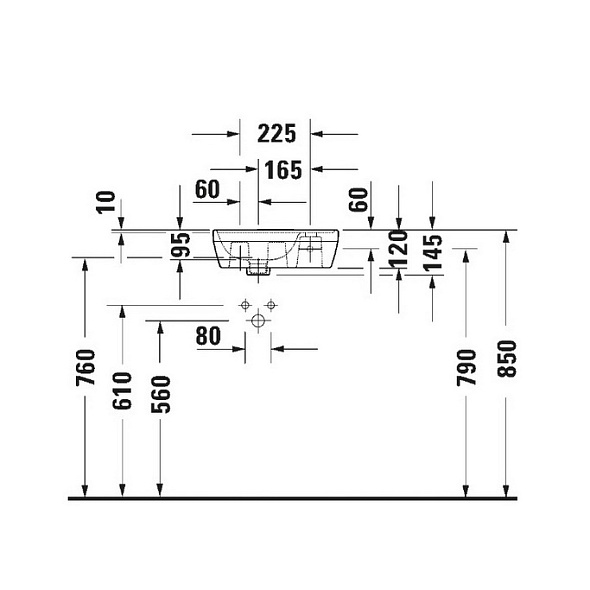 Раковина подвесная Duravit D-Neo 22х40 0739400041, белая