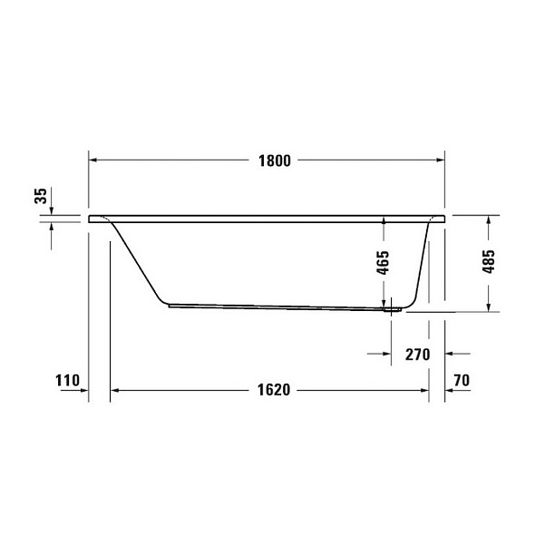 Ванна акриловая Duravit D-Neo 180х80, встраиваемая, белая