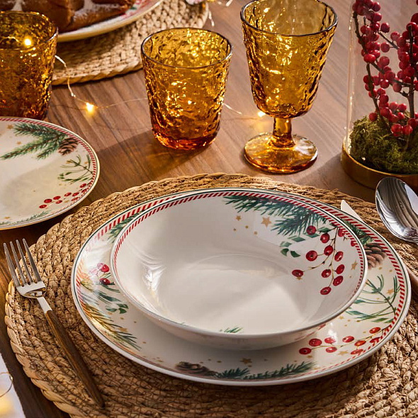 Набор посуды на 6 персон Madison Candy Christmas, 18 предметов