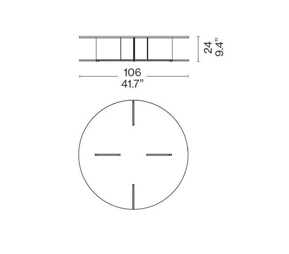 Стол Cassina Mex 269 106х106