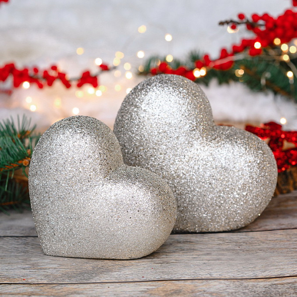 Фигурка "Сердце" Christmas Vega 10 см, цвет серебро