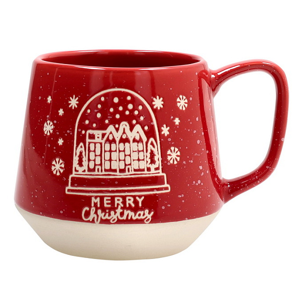 Чашка для завтрака Snowy Xmas 510 мл, красная