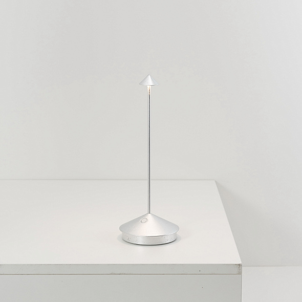 Лампа настольная Zafferano Pina Pro 29 см, цвет серебро