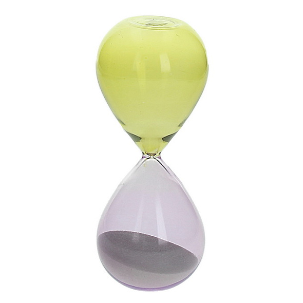 Часы песочные Glass Design Time 16 см, цвет желтый/фиолетовый