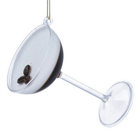 Елочная игрушка "Бокал эспрессо мартини" 10 см