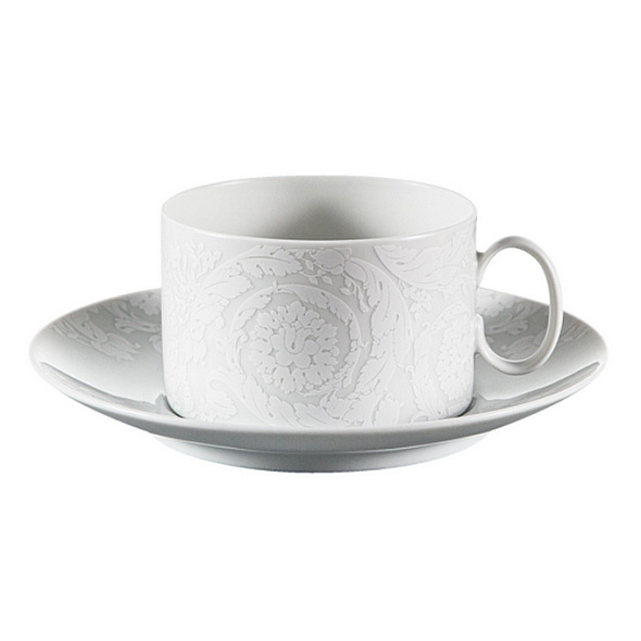 Чашка чайная с блюдцем Versace Barocco 92 Bianco 200 мл