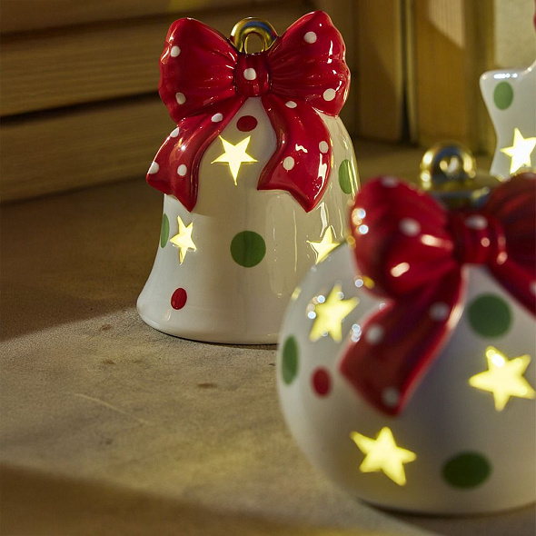 Фигурка с подсветкой "Колокольчик с бантом" 13 см