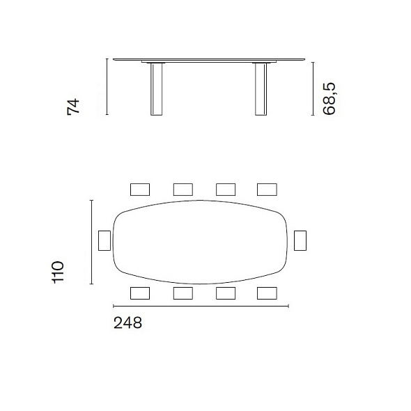 Стол Calligaris Sandy 248х110 CS4156, Canaletto Walnut