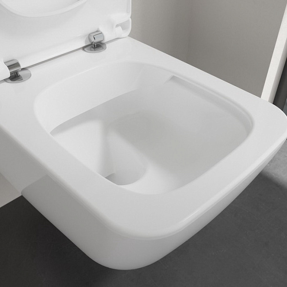 Унитаз подвесной Villeroy&Boch Venticello 56х37, CeramicPlus, 4611RSR1, c сиденьем