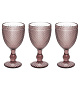 Набор бокалов Glass Diamante 280 мл, 3 шт, розовый