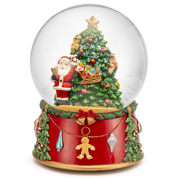 Фигурка музыкальная "Снежный шар: Санта" 12 см