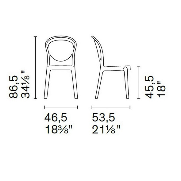 Стул Calligaris Parisienne, Smoky Grey