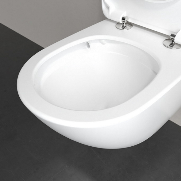 Унитаз Villeroy & Boch Antao 37х56, CeramicPlus, TwistFlush, с сиденьем, Stone White