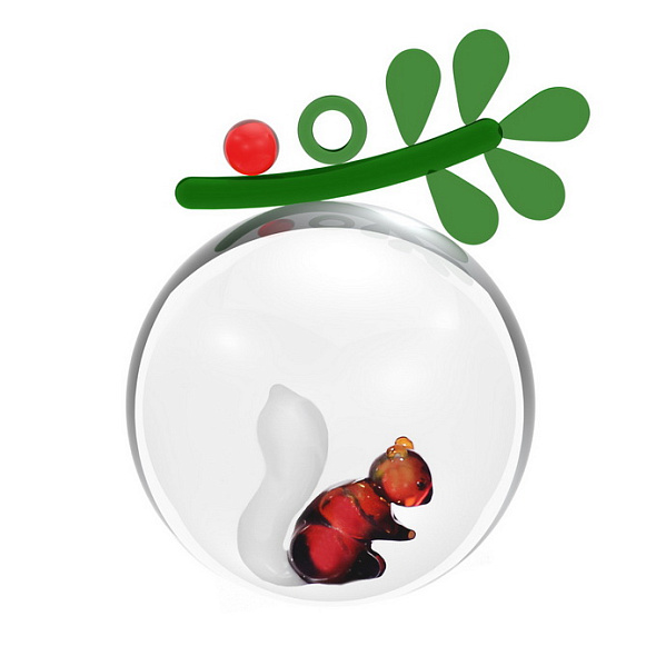 Елочный шар "Белка и ягоды" Woodland Tales 8 см