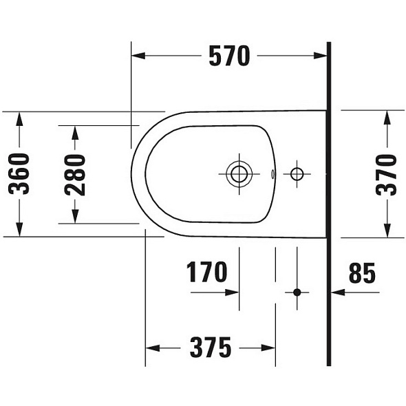Биде подвесное Duravit Me by Starck 57x37 2288150000