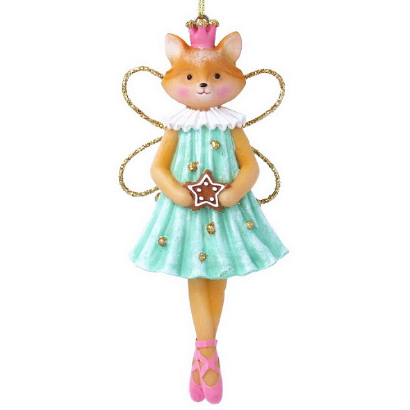 Елочная игрушка "Лиса-балерина" 10 см