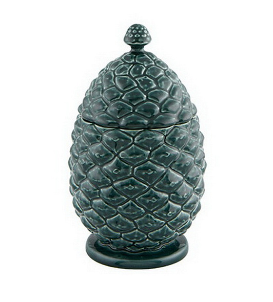 Шкатулка "Шишка" 24 см, зеленая