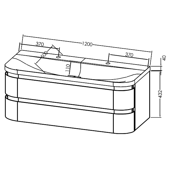 Тумба с раковиной Kolpa-San Vittoria OUV 120 WH, 120x50, подвесная, белый