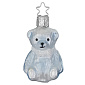 Елочная игрушка "Медвежонок" 6,5 см, голубая