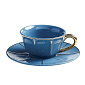 Чашка кофейная с блюдцем Vintage 200 мл, голубая