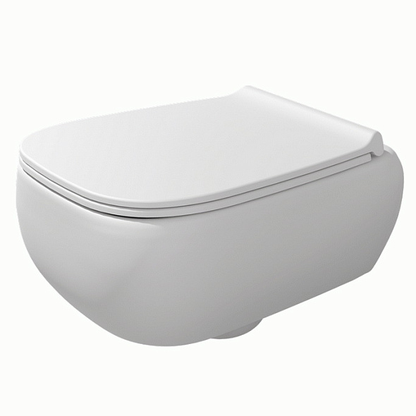 Унитаз подвесной Flaminia Fluo 54х40 FU118G,  с сиденьем, молочный матовый
