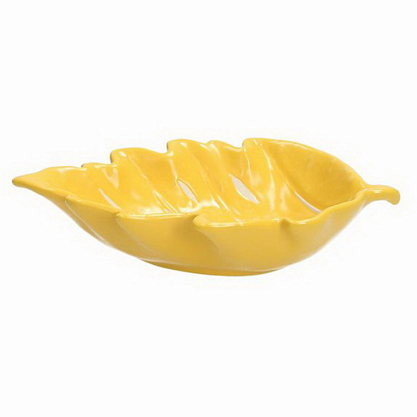 Чаша-листок Relief Foglie 16х10х3,5см, желтая