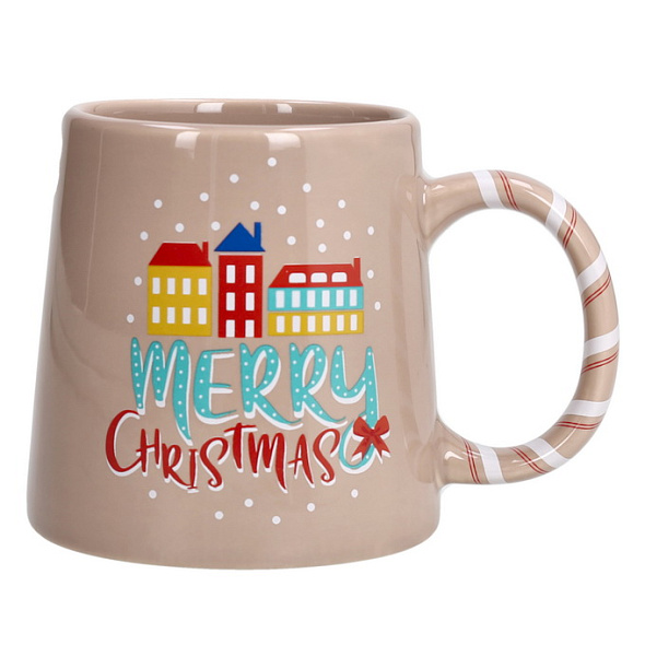 Кружка Merry Christmas 400 мл, розовая