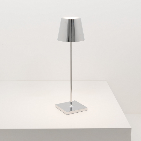 Лампа настольная Zafferano Poldina Pro 38 см, цвет хром