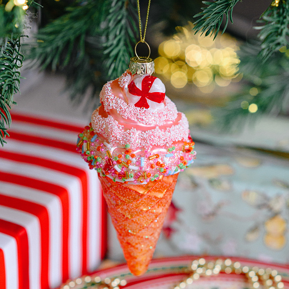 Елочная игрушка "Мороженое" 11,4 см