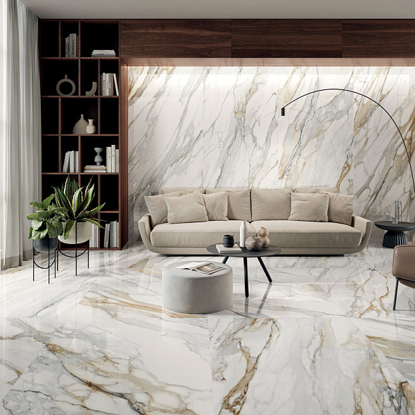 Керамогранит Panaria Perpetual 120х120 Lux, Venato Gold, 9 мм