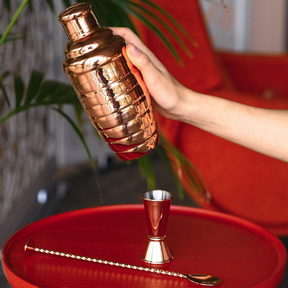 Набор для коктейля "Parisian Set" Paderno Bar Copper, 3 предмета