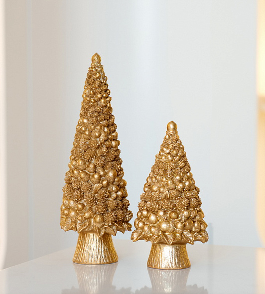 Фигурка "Золотая ель с шишками" 22,5 см