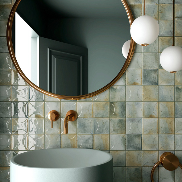 Плитка керамическая Equipe Hanoi 10х10, Arco Celadon, 8 мм