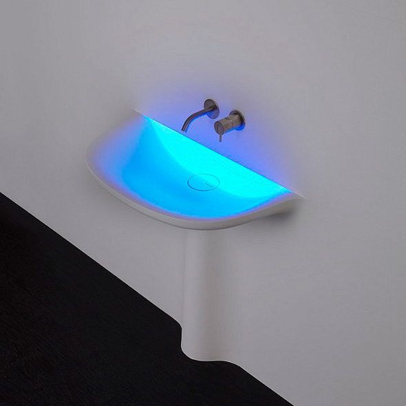 Раковина Antonio Lupi Calice, 90x48, из Corian, встраиваемая в стену