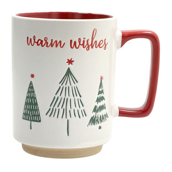 Кружка Warm Wishes 400 мл, цвет ручки красный