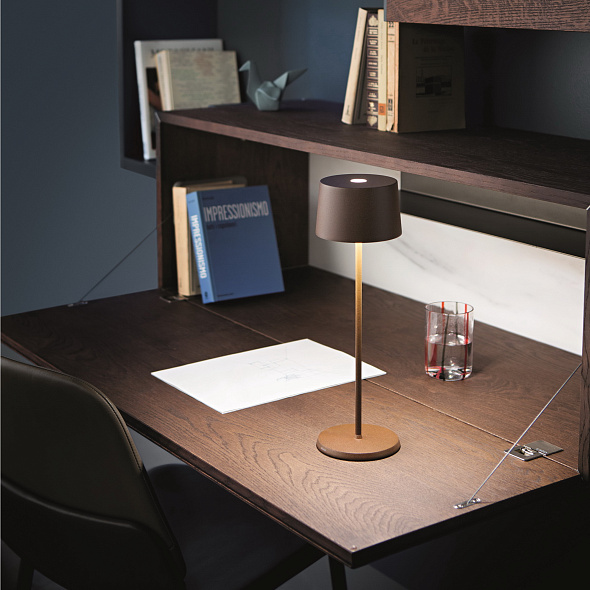 Лампа настольная Zafferano Olivia Pro 35 см, красно-оранжевая