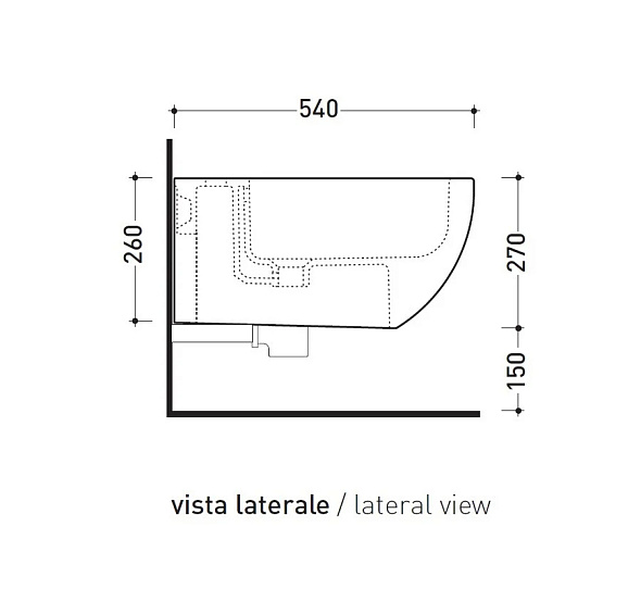 Биде подвесное Flaminia App AP218VG, 36x54, Verde Giada