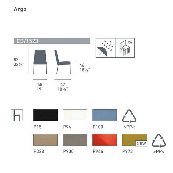 Стул Connubia Argo, Black
