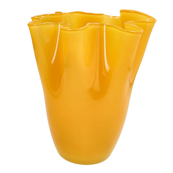 Ваза Glass Design Orfeo 26 см, желтая