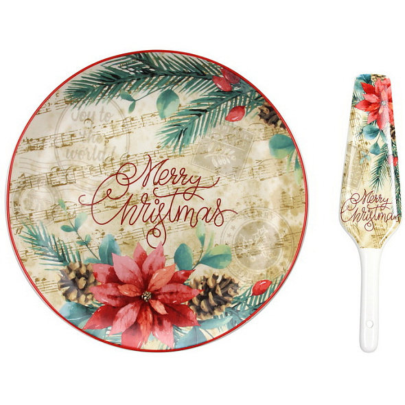 Блюдо для торта с лопаткой Madison Sinfonia 26 см