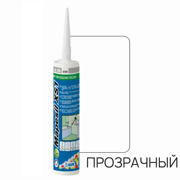 Силикон Mapei Mapesil XS1 N999 300 мл, прозрачный
