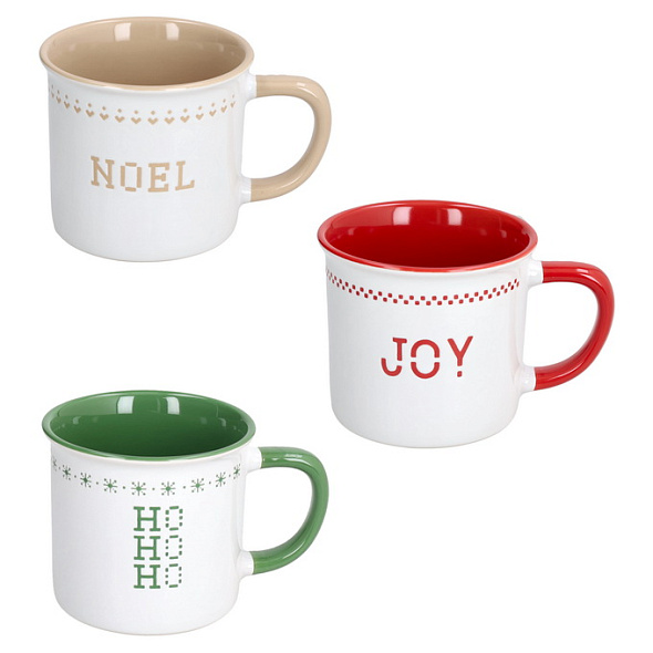 Набор кружек Natale Merry Bits 360 мл, 3 шт