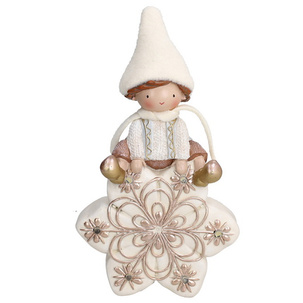 Фигурка с подсветкой "Мальчик и снежинка" 23 см