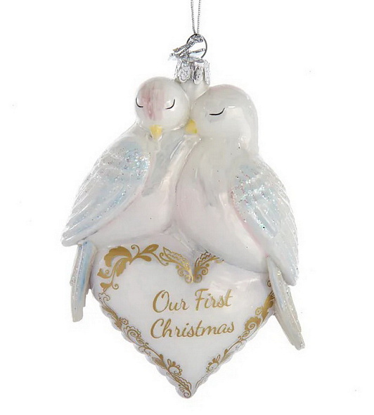 Игрушка на елку "Голуби: Наше первое Рождество" 12 см