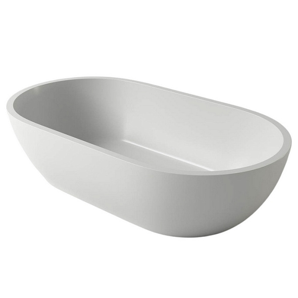 Раковина Holbi MercurySR 64x35, из Soft Rock, белая матовая, с клапаном