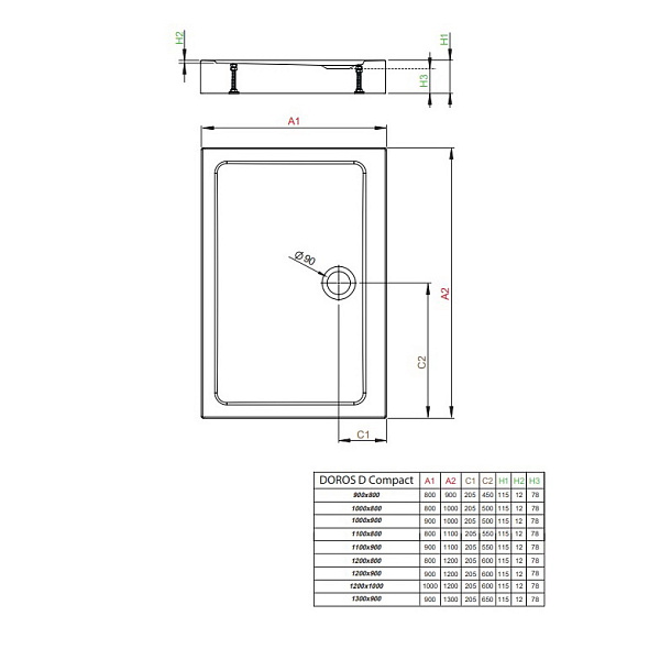 Душевой поддон Radaway Doros D Compact 120х100, белый