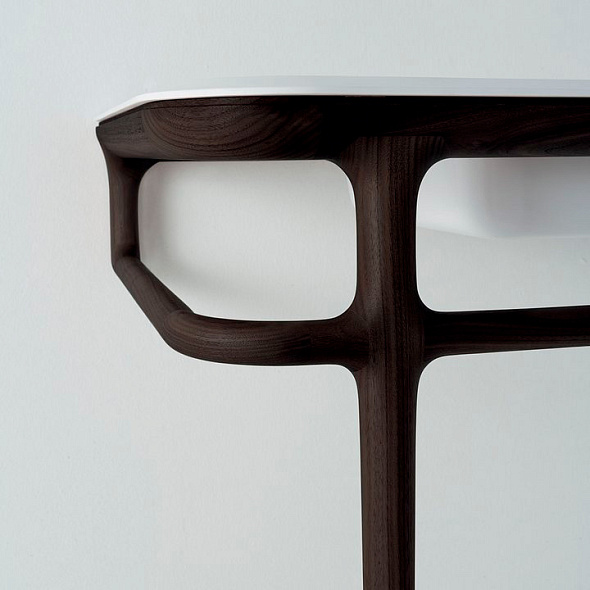 Консоль с раковиной Antonio Lupi Ilbagno 90, 90x54, массив дерева, стекло 12 мм