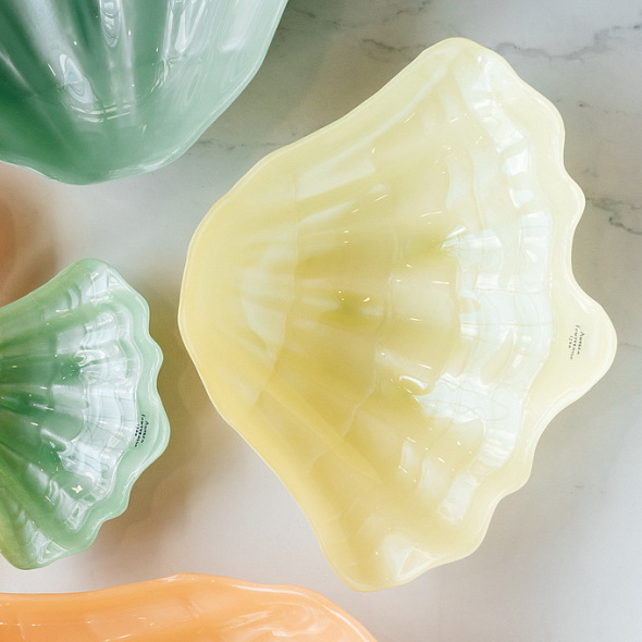 Блюдо сервировочное Galassia Shell 32 см, желтое