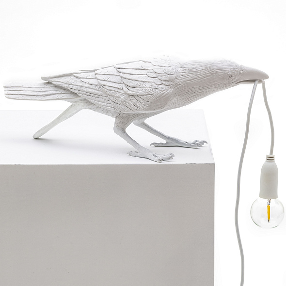 Лампа настольная Seletti Bird Lamp Playing 33,5x10,5 см, белая