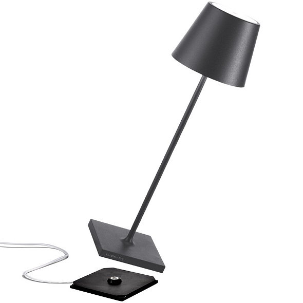 Лампа настольная Zafferano Poldina Pro 38 см, темно-серая